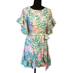 The Lilly Pulitzer Darlah Ruffle Dress‎ Size 2 Feminine Girly Summer Dress